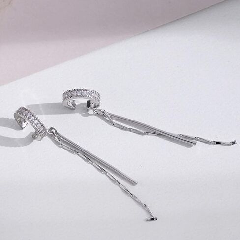 Ear Cuffs Non-Piercing Cuff Ear Rhinestone Ear Cuff Earrings Sparkling Hoop Earrings Lightweight Clip on Cartilage Earrings for Women Girls in Saudi Arabia