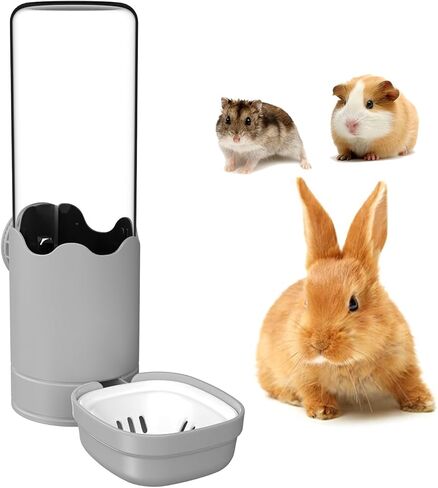 TOKAYIFE Pet Water Bottle for Cage Crate 17oz Rabbit Water Bottles Non-Drip Automatic Kettle Small Animal Water Bottle for Bunny Chinchilla Hedgehog Squirrel Ferret (Gray) in Saudi Arabia