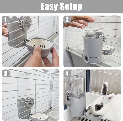 TOKAYIFE Pet Water Bottle for Cage Crate 17oz Rabbit Water Bottles Non-Drip Automatic Kettle Small Animal Water Bottle for Bunny Chinchilla Hedgehog Squirrel Ferret (Gray) in Saudi Arabia