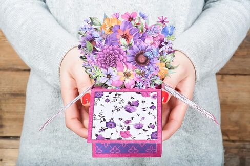 3D Flowers Pop Up Cards-Giiffu Pink Floral Greeting Cards for Mothers Day,Birthday Gift Card for Women, Paper Bouquet Card with Envelope, All Occasion Greeting Cards for Anniversary,Get Well,Thank You in Kuwait