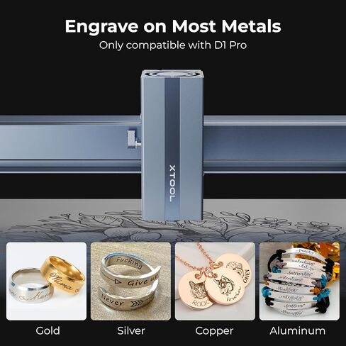 وحدة ليزر بالأشعة تحت الحمراء xTool 1064 نانومتر لـ D1 Pro، نقطة ليزر فائقة الدقة 0.03 مم، رأس ليزر بقوة 15 كيلو وات للهدايا الشخصية وصياغة المجوهرات، للمعادن والذهب والفضة والمجوهرات والألومنيوم والبلاستيك... in Kuwait