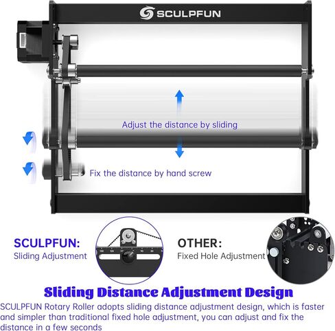 أسطوانة دوارة بالليزر من SCULPFUN، وحدة دوارة للمحور Y للنقش بالليزر، مرفق دوار بالليزر 360 درجة لنقش علب الأشياء الأسطوانية، متوافقة مع معظم آلات النقش بالليزر في السوق in Kuwait