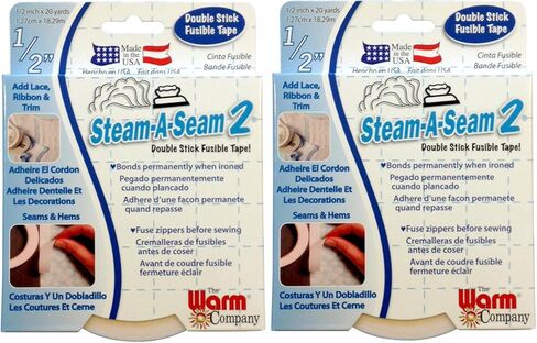 عبوتان - شريط Steam-A-Seam 2 مزدوج اللصق قابل للانصهار 1/2 بوصة × 20 ياردة in Kuwait