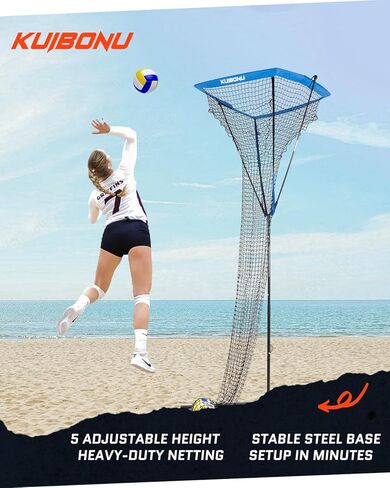 شبكة تدريب كرة الطائرة KuiBonu - شبكة هدف للكرة الطائرة بارتفاع قابل للتعديل | لعبة الكرة الطائرة بقاعدة فولاذية متينة | مثالية للتقديم والتدريب على الرمي والإعداد in Kuwait