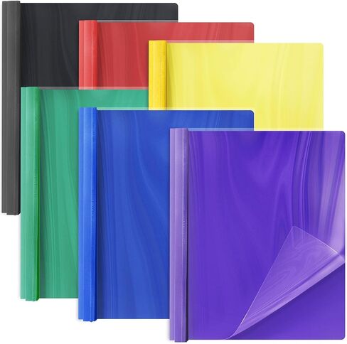 Koogel 6PCS 3-Prong Plastic Folders Colored, File Folders 6 Colors Fit Letter Size Paper, Folders with Prongs Project Organizer for School Office Home Bussiness in Saudi Arabia
