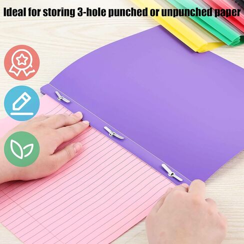 Koogel 6PCS 3-Prong Plastic Folders Colored, File Folders 6 Colors Fit Letter Size Paper, Folders with Prongs Project Organizer for School Office Home Bussiness in Saudi Arabia