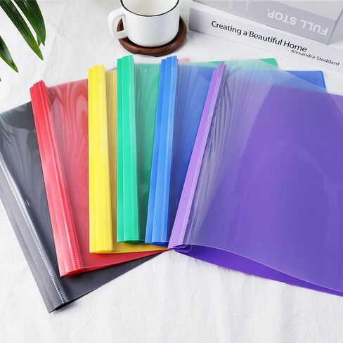 Koogel 6PCS 3-Prong Plastic Folders Colored, File Folders 6 Colors Fit Letter Size Paper, Folders with Prongs Project Organizer for School Office Home Bussiness in Saudi Arabia