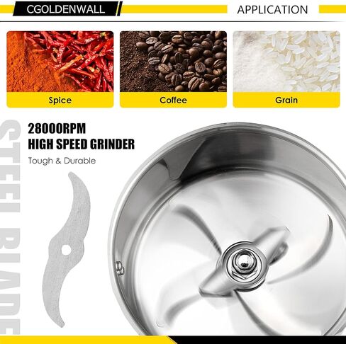 CGOLDENWALL 2500 جرام مطحنة التوابل التجارية، مطحنة الحبوب الكهربائية، آلة طحن لمختلف الحبوب، حبوب التوابل، مطحنة دقيق القمح، الطاحن المعتمد من الاتحاد الأوروبي 110 فولت 3600 وات in Saudi Arabia