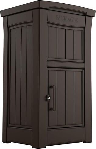 Keter Delivery Box for Porch with Lockable Secure Storage Compartment to Keep Packages Safe, One Size, Brown in Saudi Arabia
