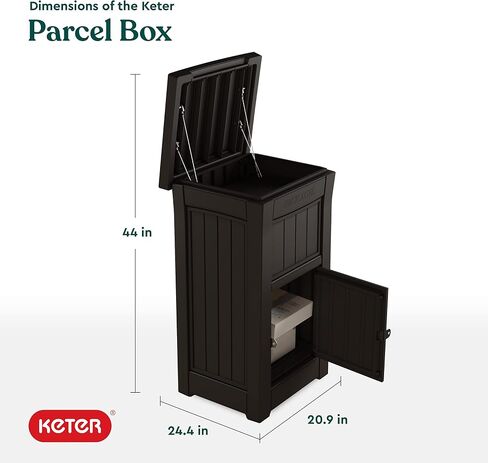 Keter Delivery Box for Porch with Lockable Secure Storage Compartment to Keep Packages Safe, One Size, Brown in Saudi Arabia