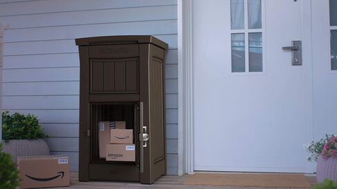 Keter Delivery Box for Porch with Lockable Secure Storage Compartment to Keep Packages Safe, One Size, Brown in Saudi Arabia