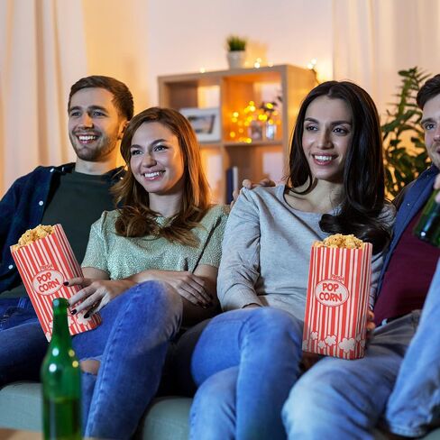 300 Pcs Popcorn Bags Grease Resistant Popcorn Bags Disposable Paper Popcorn Container for Christmas Thanksgiving Movie Theme Party Carnivals Popcorn Maker, Red and White Stripes (1 Oz) in Saudi Arabia