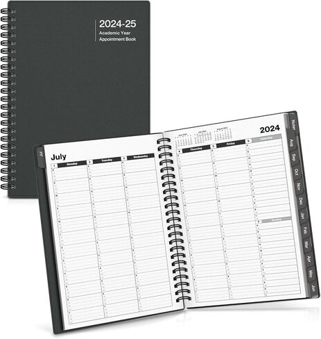 كتاب تعيين Dunwell 2024-2025، 6x8 "كتاب جدول زمني ملون بالساعة، يوليو 2024-يونيو 2025، كتاب جدولة المخطط اليومي مع فتحات الوقت، مخطط كل ساعة تقويم كتاب مناسب للمواعيد الأسبوعية in Kuwait