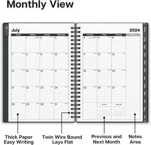 كتاب تعيين Dunwell 2024-2025، 6x8 "كتاب جدول زمني ملون بالساعة، يوليو 2024-يونيو 2025، كتاب جدولة المخطط اليومي مع فتحات الوقت، مخطط كل ساعة تقويم كتاب مناسب للمواعيد الأسبوعية in Kuwait