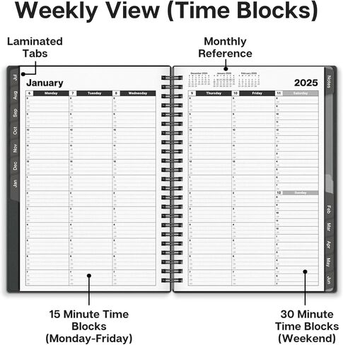 كتاب تعيين Dunwell 2024-2025، 6x8 "كتاب جدول زمني ملون بالساعة، يوليو 2024-يونيو 2025، كتاب جدولة المخطط اليومي مع فتحات الوقت، مخطط كل ساعة تقويم كتاب مناسب للمواعيد الأسبوعية in Kuwait