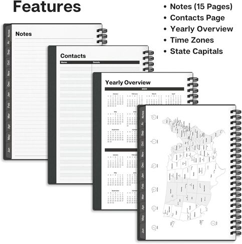 كتاب تعيين Dunwell 2024-2025، 6x8 "كتاب جدول زمني ملون بالساعة، يوليو 2024-يونيو 2025، كتاب جدولة المخطط اليومي مع فتحات الوقت، مخطط كل ساعة تقويم كتاب مناسب للمواعيد الأسبوعية in Kuwait