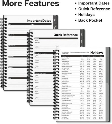 كتاب تعيين Dunwell 2024-2025، 6x8 "كتاب جدول زمني ملون بالساعة، يوليو 2024-يونيو 2025، كتاب جدولة المخطط اليومي مع فتحات الوقت، مخطط كل ساعة تقويم كتاب مناسب للمواعيد الأسبوعية in Kuwait