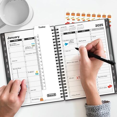كتاب تعيين Dunwell 2024-2025، 6x8 "كتاب جدول زمني ملون بالساعة، يوليو 2024-يونيو 2025، كتاب جدولة المخطط اليومي مع فتحات الوقت، مخطط كل ساعة تقويم كتاب مناسب للمواعيد الأسبوعية in Kuwait