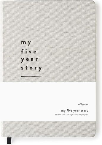 Mål Paper Five Year Journal - Cotton Hardback | Daily Dated Notebook for Mindfulness, Recovery & Positive Thinking Tool | Life Planner Log Book | Hand Finished, Unique Gifts for Men & Women in Saudi Arabia