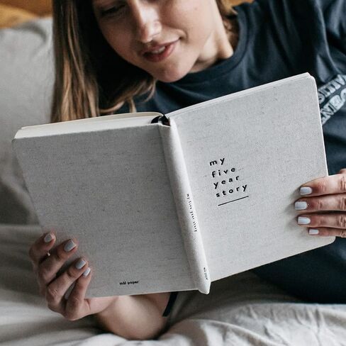Mål Paper Five Year Journal - Cotton Hardback | Daily Dated Notebook for Mindfulness, Recovery & Positive Thinking Tool | Life Planner Log Book | Hand Finished, Unique Gifts for Men & Women in Saudi Arabia