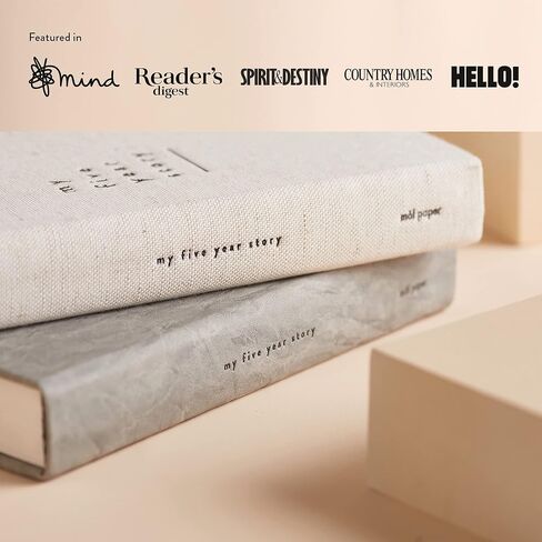 Mål Paper Five Year Journal - Cotton Hardback | Daily Dated Notebook for Mindfulness, Recovery & Positive Thinking Tool | Life Planner Log Book | Hand Finished, Unique Gifts for Men & Women in Saudi Arabia