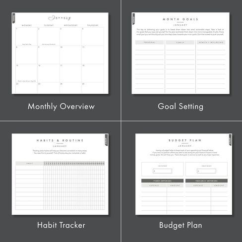 Perfect Planner Company - 2024 Lifestyle Planner - A5 Hardcover Organiser - Personal Development - Goal Setting - Habits and Routines - 100gsm FSC Paper, Midnight in Saudi Arabia