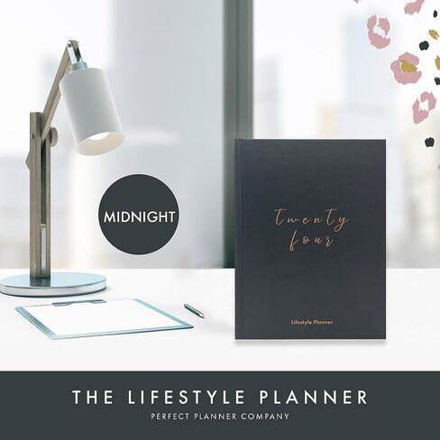 Perfect Planner Company - 2024 Lifestyle Planner - A5 Hardcover Organiser - Personal Development - Goal Setting - Habits and Routines - 100gsm FSC Paper, Midnight in Saudi Arabia