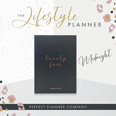 Perfect Planner Company - 2024 Lifestyle Planner - A5 Hardcover Organiser - Personal Development - Goal Setting - Habits and Routines - 100gsm FSC Paper, Midnight in Saudi Arabia