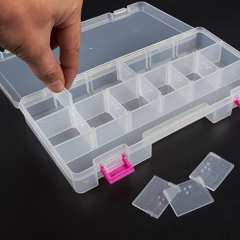 Juvale Pink Tackle Box for Women, 4 Drawer, 13 Compartment Tool Storage Organizer for Crafts, Dolls, Nail Kits, Sewing (10 x 10 Inches) in Saudi Arabia