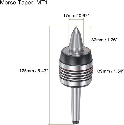 uxcell MT1 Live Center, Morse Taper Precision Medium Duty Rotary Live Center Tool for CNC Lathe Metal High Speed Turning Revolving Milling in Saudi Arabia