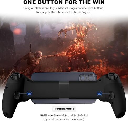 وحدة تحكم لاسلكية Megadream لأجهزة iPad والكمبيوتر اللوحي وiPhone/Android/PC/Switch/PS3/PS4 عصا تحكم Gamepad مع Turbo، تدعم لعبة Mobile Cloud، والبث على PS5/PS4/Xbox/PC، وiPhone 15/14، COD، أسود in Kuwait