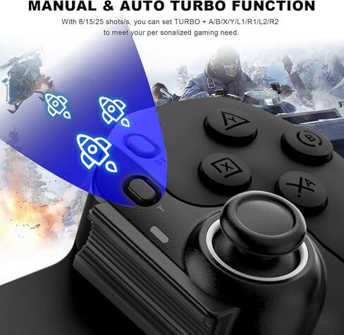 وحدة تحكم لاسلكية Megadream لأجهزة iPad والكمبيوتر اللوحي وiPhone/Android/PC/Switch/PS3/PS4 عصا تحكم Gamepad مع Turbo، تدعم لعبة Mobile Cloud، والبث على PS5/PS4/Xbox/PC، وiPhone 15/14، COD، أسود in Kuwait