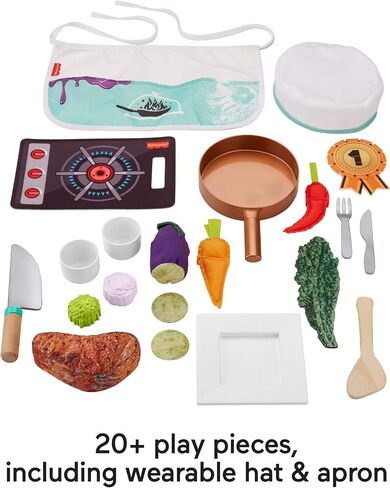 Fisher-Price Head Chef Set, pretend kitchen cooking play set for preschool kids ages 3 years and up in Saudi Arabia