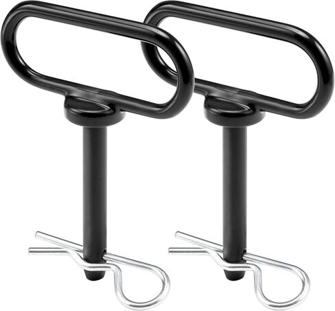 CZC AUTO Hitch Pin 5/8 x 4 بوصة دبوس وصلة مقطورة جزازة العشب، دبوس بوابة المقطورة لخطاف بسيط بيد واحدة للتشغيل والإيقاف - وصلة ربط آمنة للحديقة والسحب خلف المرفق، أسود in Kuwait
