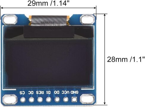 MECCANIXITY IIC SPI OLED Display Module, 7 Pin Character Display Screen Black 0.96 Inch in Saudi Arabia