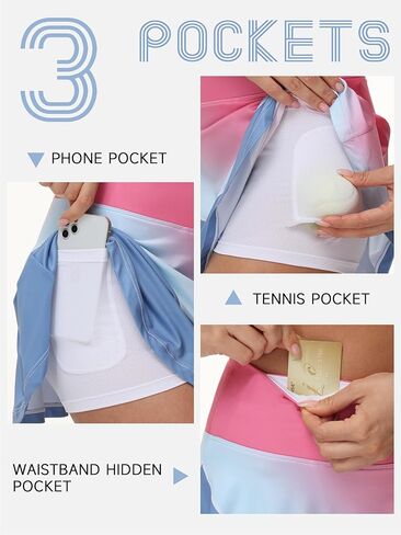 UPSOWER Women's Tennis Skirts Golf Skorts with Pockets High Waisted Inner Shorts Athletic Workout Pleated Skirts in Kuwait