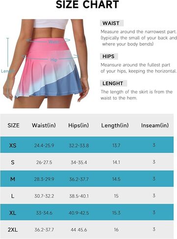 UPSOWER Women's Tennis Skirts Golf Skorts with Pockets High Waisted Inner Shorts Athletic Workout Pleated Skirts in Kuwait