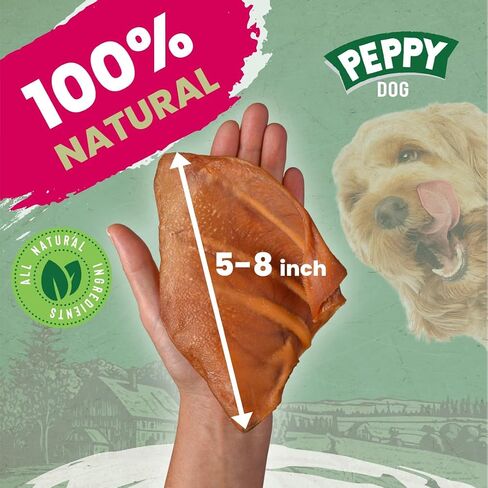 Pig Ears for Dogs (100 Count) | Single Ingredient Pig Ears Dog Chews | Healthy Pig Ears | Natural Dog Treats | Rawhide Alternative | Healthy Treats for All Dogs in Saudi Arabia