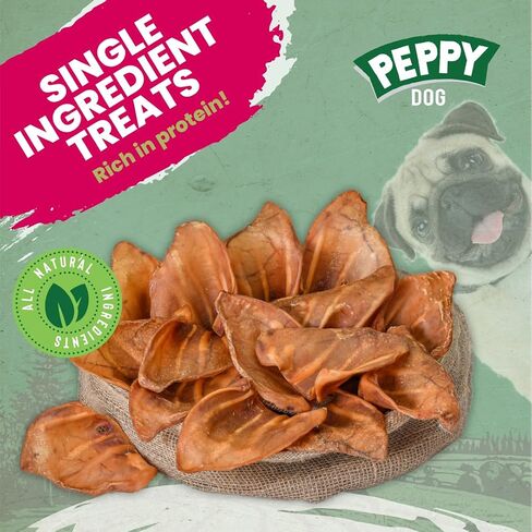 Pig Ears for Dogs (100 Count) | Single Ingredient Pig Ears Dog Chews | Healthy Pig Ears | Natural Dog Treats | Rawhide Alternative | Healthy Treats for All Dogs in Saudi Arabia