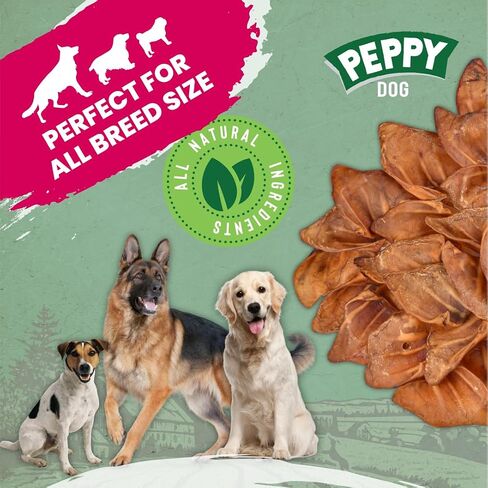 Pig Ears for Dogs (100 Count) | Single Ingredient Pig Ears Dog Chews | Healthy Pig Ears | Natural Dog Treats | Rawhide Alternative | Healthy Treats for All Dogs in Saudi Arabia