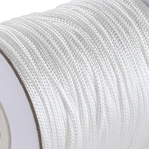 SAYAYA 1.8mm Braided Nylon Lift Shade Cord with 8 Pieces Wood Pendants 109 Yards Replacement Curtain String Kit for Blinds Repair, Roman Shades, Gardening & DIY Crafts (Brown) in Saudi Arabia