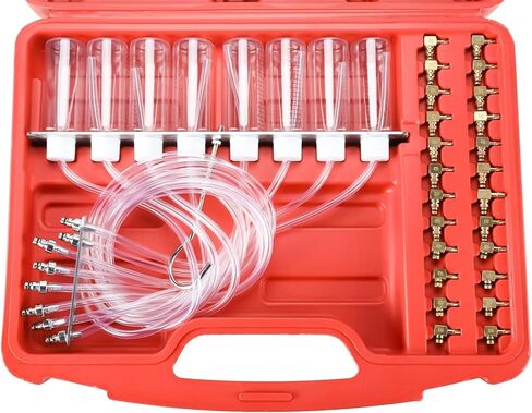 FreeTec Diesel Flow Meter Kit & Adapter 8 Cylinder Plastic Rail Set Common Rail Adaptor Test Tool in Kuwait