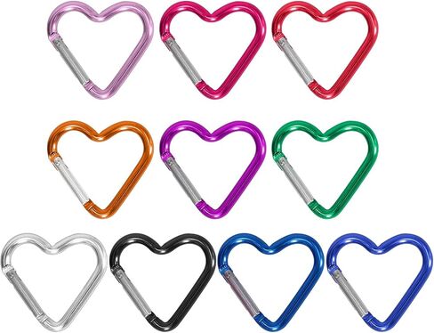 Heart Shaped Carabiner Clip Aluminum Alloy Keychain Clip Spring Snap Hook Camping Backpack Clips Heavy Duty Carabiner Lightweight Aluminum Alloy Keychain Clip Backpack Carabiner Rustproof in Saudi Arabia
