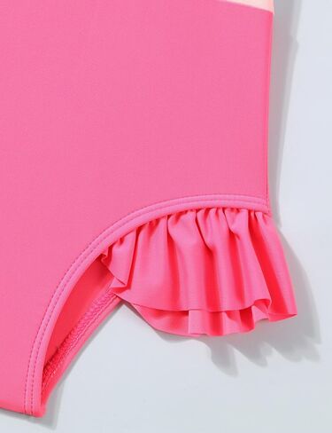 Baby Girl Swimsuit Cute One Piece Bathing Suit with Sun Protection Ruffles Swimwear 2T-6T in Saudi Arabia