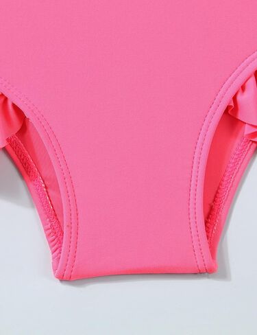 Baby Girl Swimsuit Cute One Piece Bathing Suit with Sun Protection Ruffles Swimwear 2T-6T in Saudi Arabia