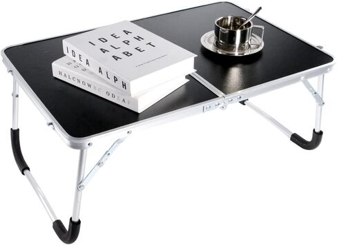 Sivya Foldable Laptop Table Lapdesk, Breakfast Bed Serving Tray, Portable Mini Picnic Desk (Black) in Saudi Arabia