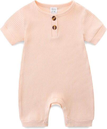 Unisex Newborn Baby Romper Ribbed Onesie Infant Long/Short Sleeve Jumpsuit in Saudi Arabia