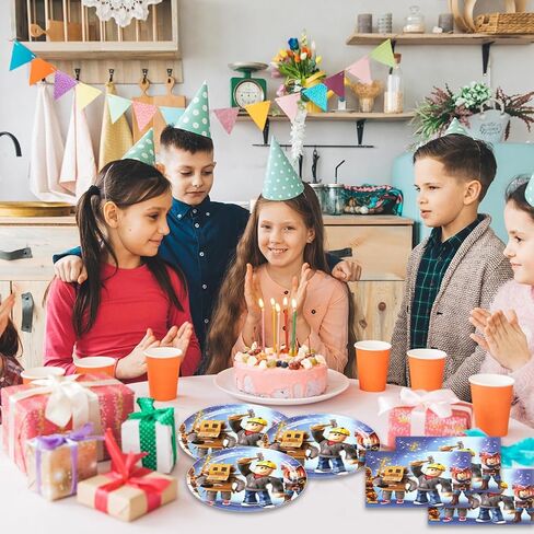 40 قطعة من أنوات 𝓡𝓸𝓫𝓵𝓸𝔁𝓼 لوازم حفلات أعياد الميلاد، ديكورات الحفلات، أطباق ذات طابع خاص، مناديل استحمام للأطفال، ديكورات حفلات بطابع روبوت المحيط، مستلزمات حفلات أعياد الميلاد. in Kuwait