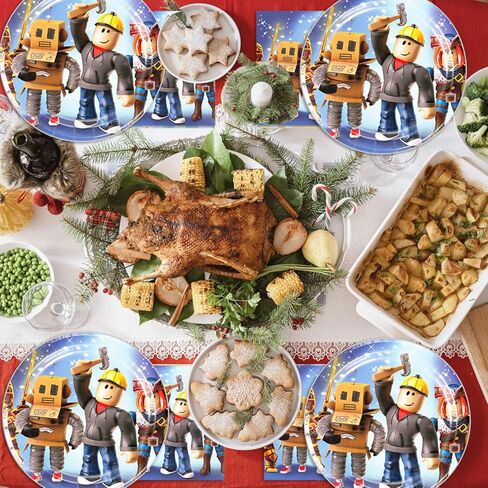 40 قطعة من أنوات 𝓡𝓸𝓫𝓵𝓸𝔁𝓼 لوازم حفلات أعياد الميلاد، ديكورات الحفلات، أطباق ذات طابع خاص، مناديل استحمام للأطفال، ديكورات حفلات بطابع روبوت المحيط، مستلزمات حفلات أعياد الميلاد. in Kuwait