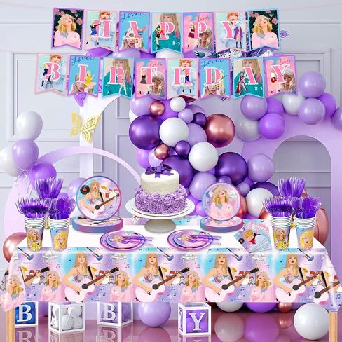 زينة حفلات نجوم الموسيقى من Aoerfes، لوحات حفلات أعياد الميلاد لمحبي الموسيقى، أكواب مناديل مفرش المائدة الورقية، موسيقى البنات، ديكورات أعياد الميلاد، قطع 20 أدوات مائدة للضيوف in Kuwait